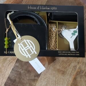 HOUSE OF HARLOW 1960 NWT MINI 3 IN 1 MARTINI SET. BAG . GIFT